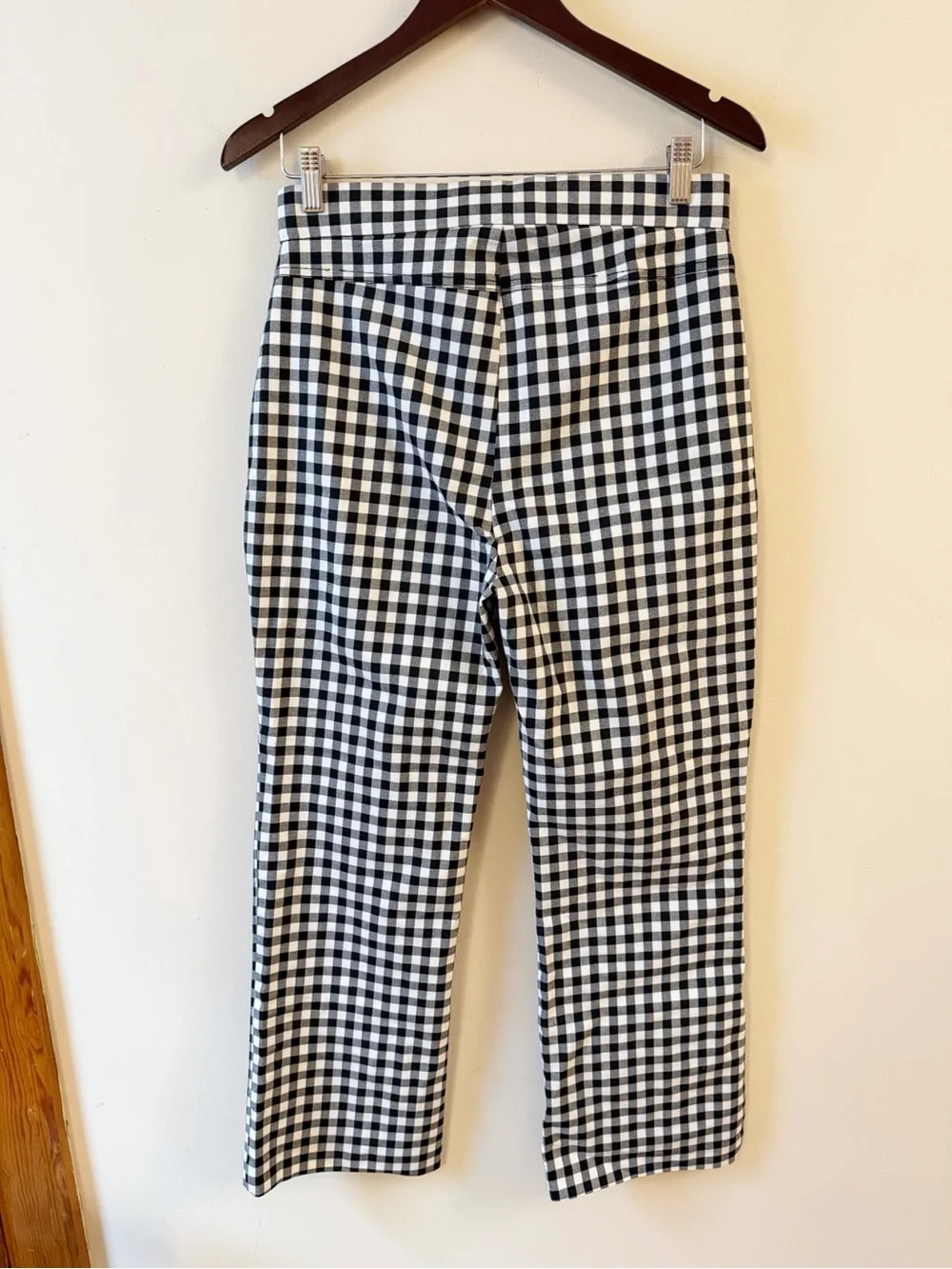 Free People Florence Pants Womens Medium Black White Gingham Check Crop Flare